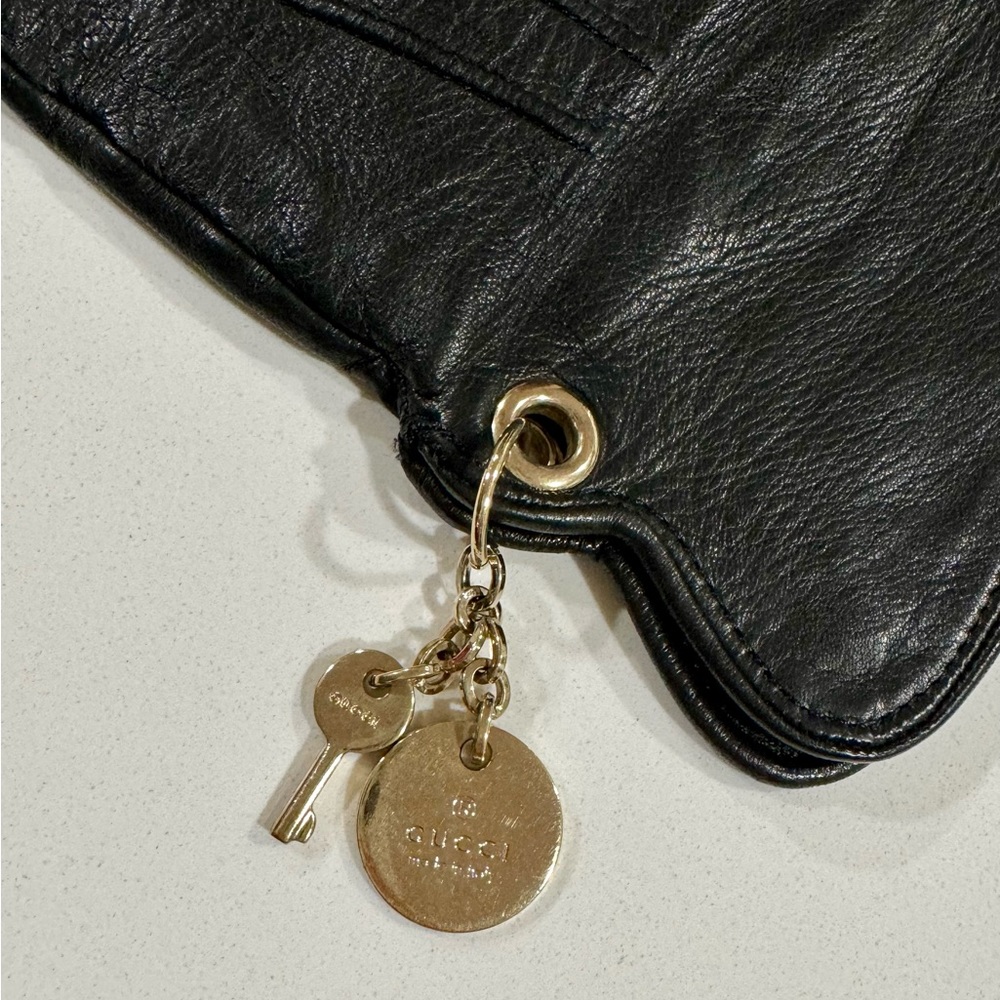 Black Leather Gucci Women Gloves - Picture 5 of 7